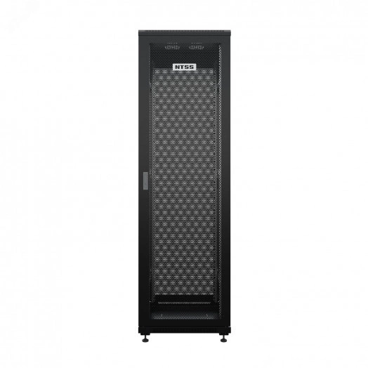 Шкаф напольный универсальный серверный R 42U 800х800мм, 4 профиля 19, двери перфорированная и перфорированная, боковые стенки съемные, регулируемые опоры, разобранный, черный RAL 9005