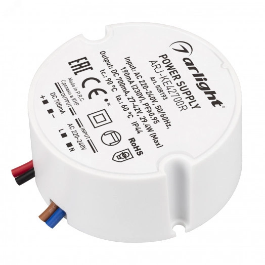 Блок питания ARJ-KE42700R (29W, 700mA, PFC) (ARL, IP44 Пластик, 5 лет)
