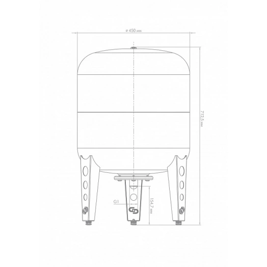 Гидроаккумулятор вертикальный В 80, металлический фланец
