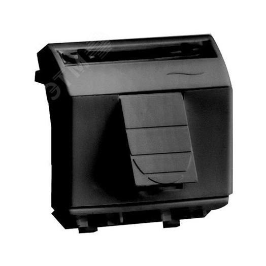 Розетка компьютерная RJ45 категория 6A Brava черная 2 модуля