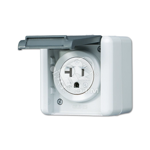 USA-стандарт NEMA, 2 полюса + заземление, 20А 125V~  для накладного монтажа