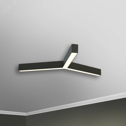 Светильник светодиодный RVE-PLS5070-TRINITY-1705-N (Трехлучевой крест 1705х1477х70мм сег. 970мм 50x70мм 74Вт накладной 4000K Анод)