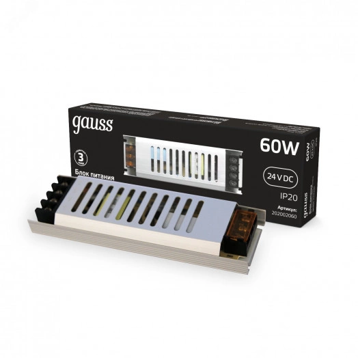 Блок питания (драйвер) для светодиодной ленты 60 Вт 24 В IP20 Black Gauss