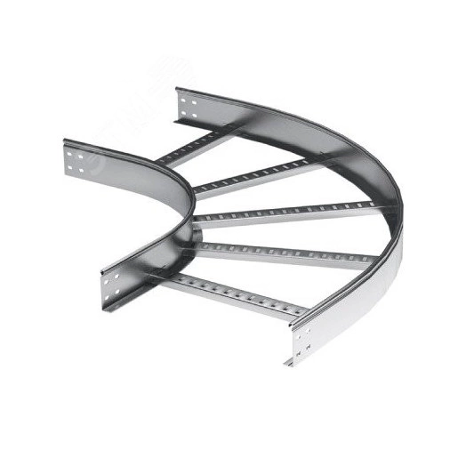 Угол горизонтальный 90 градусов 100x400, R900, в комплекте с крепежными элементами и соединительными пластинами, необходимыми для монтажа, цинк-ламельный