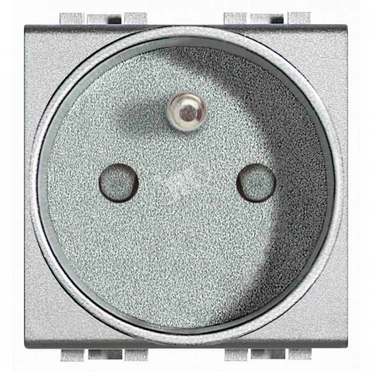 Розетка 2П с заземлением 10А/16А 250В с защитными шторками 2 модуля Французский стандарт