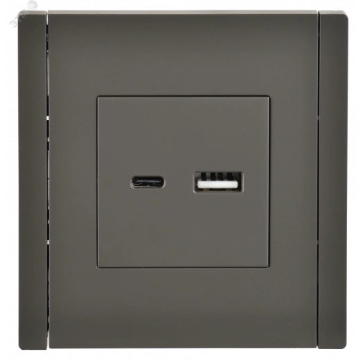 FORTE&PIANO Розетка USB A+C 3,1А FP350 серый IEK