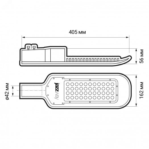 Светильник светодиодный уличный ДКУ-50Вт 5000К 5600Лм IP65 jazzway