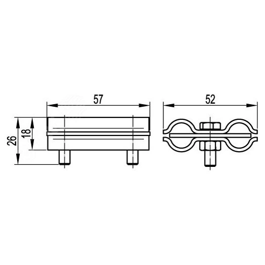 Зажим параллельный с разделительной пластиной D8-10 мм медь
