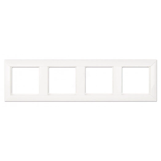 Рамка 4-местная для вертикальной и горизонтальной установки. Серия- Eco Profi. Материал- термопласт. Цвет- белый