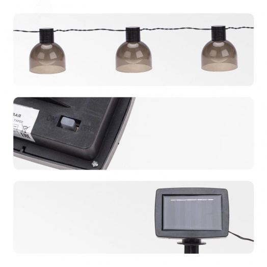 Гирлянда садовая Эбби, 335 см, 3000К, встроенный аккумулятор, солнечная панель, коллекция Лондон