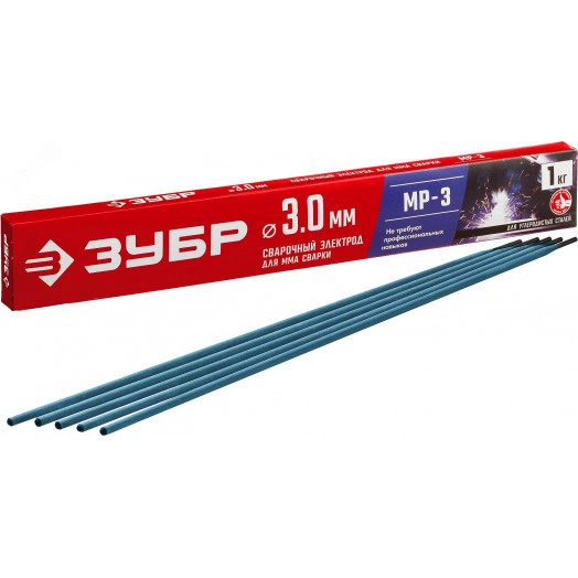 Электроды МР-3 рутиловый, d 3.0 х 350 мм, 1 кг в коробке.