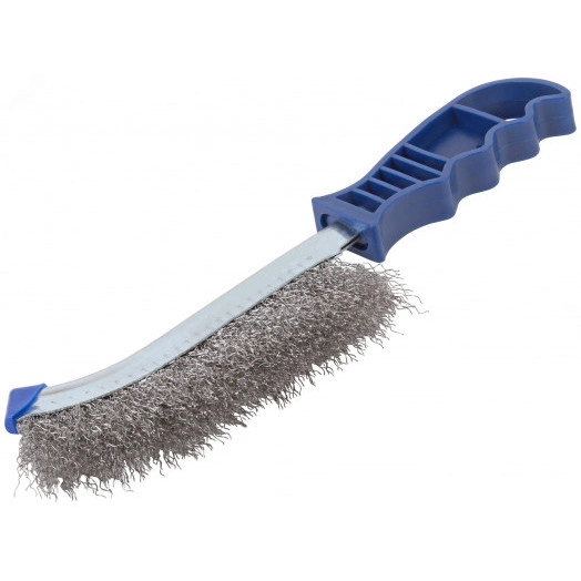 Щетка зачистная, витая проволока 0,3 мм, пластиковая ручка, 250 мм, Profi
