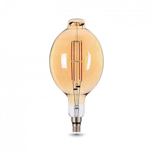 Лампа светодиодная филаментная LED 8 Вт 780 лм 2400К AC185-265В E27 BT180 теплая золотистая колба Black Filament Gauss