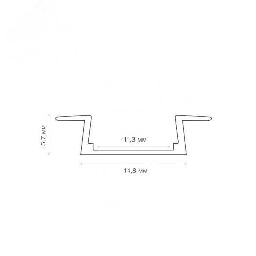 Комплект врезного алюминиевого профиля с рассеивателем 22х6мм 1м черный