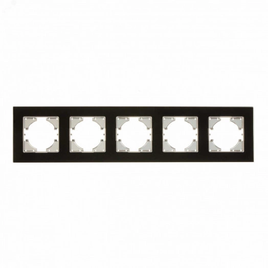UGRA рамка 5-местная, стекло,  чёрный.