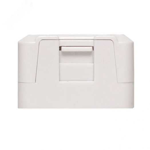 Корпус настенной розетки TERACOM PRO на 1 модуль Keystone со шторкой и маркером белый