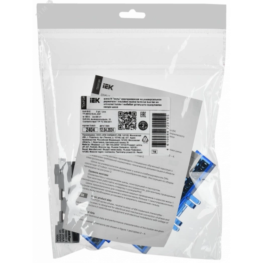 TEKFOR Шина N ноль изолированная на универсальном держателе 6х9-16-С IEK