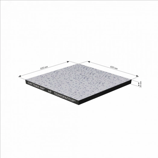 Панель из сульфата кальция 36/600/600 низ-стальной лист/верх-антистатический ПВХ/цвет 09