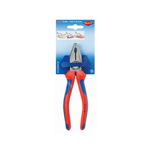 Плоскогубцы комбинированные резка - проволока средней твердости 34мм твердая проволока 22мм кабель 12мм (16мм) L=180мм двухкомпонентные рукоятки блистер цвет черный