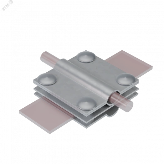 Соединитель заземляющий для прутка D 5-12 мм стержня D 10-20 мм полосы до 40 мм с 4 пластинами TD