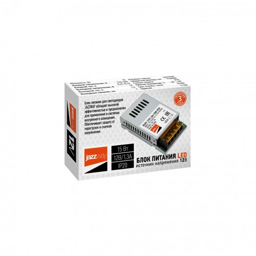 Драйвер LED, 15Вт, 12В IP20