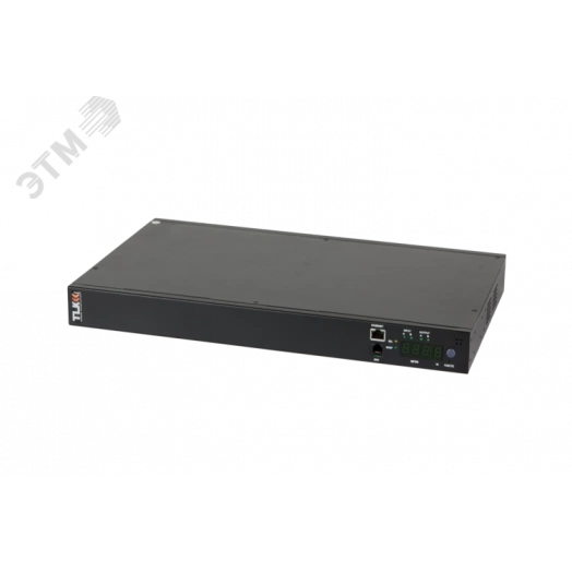 Блок розеток 19д AT - ATS Автоматическое переключение питания между вводными линиями включение и отключение каждой розетки измерение потребления каждой розетки и отправка показаний через LAN 10 розеток C13 макс. нагрузка 16 А Счетчик электроэнер