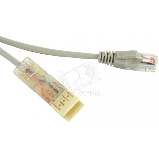 Патч-корд 110 тип-RJ45 2 пары Ethernet LSZH серый (2м)