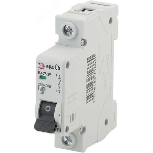 Автоматический выключатель NO-902-100 ВА47-29 1P 6А кривая C (12/180/5040)