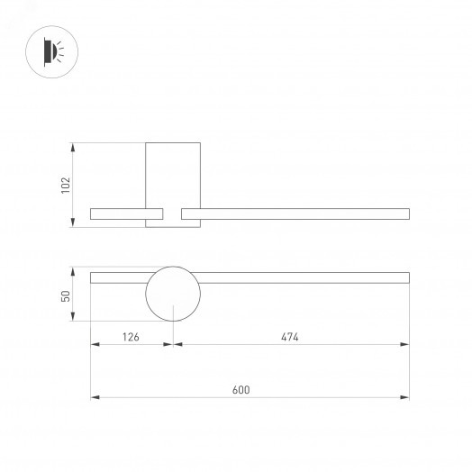 Светильник SP-VINCI-S600x55-7W Day4000 (WH, 110 deg, 230V) (, IP20 Металл, 3 года)