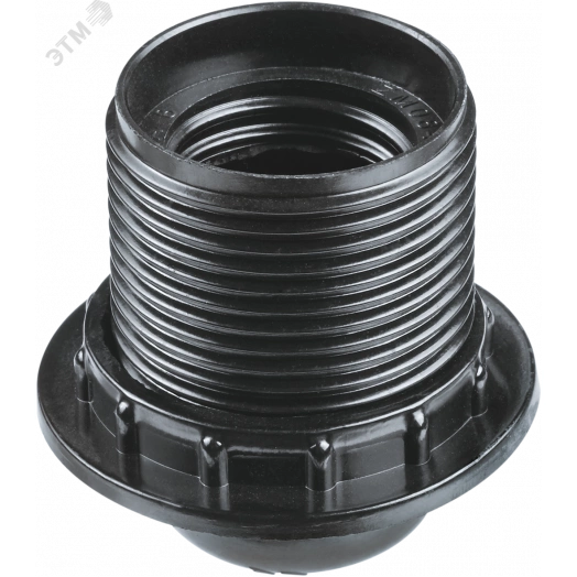 Патрон люстровый Е27 карболитовый с кольцом черный