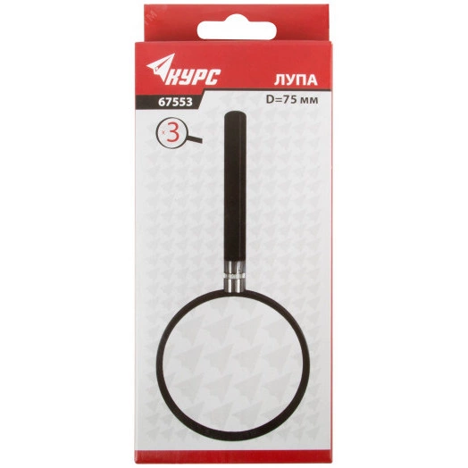 Лупа, пластиковый корпус, 75 мм-3Х