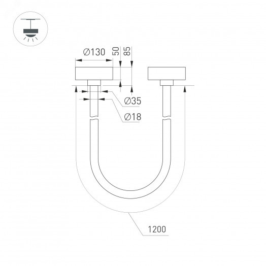 Светильник SP-TROPIC-SURFACE-R18-L1200-18W Warm3000 (GD, 360 deg, 230V) (Arlight, IP20 Пластик, 3 года)