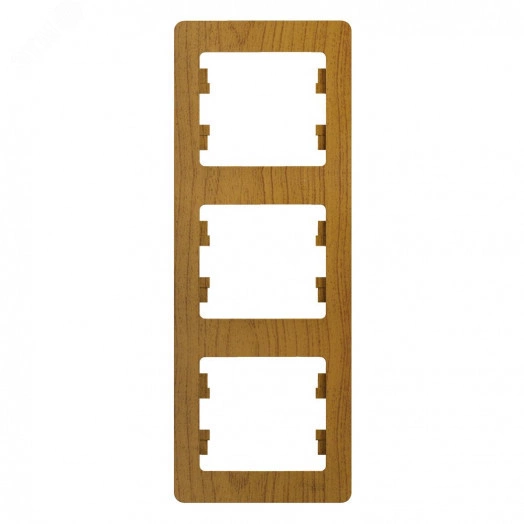 GLOSSA Рамка 3 поста вертикальная дуб