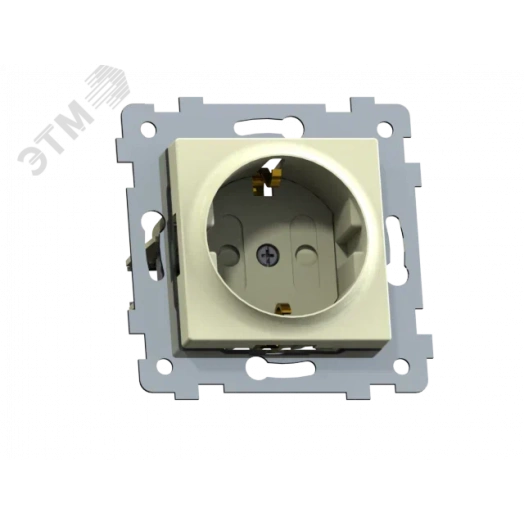 Аксиома  Механизм розетки одноместной с заземл контактом со шторкой скрытой установки 454,  слоновая кость