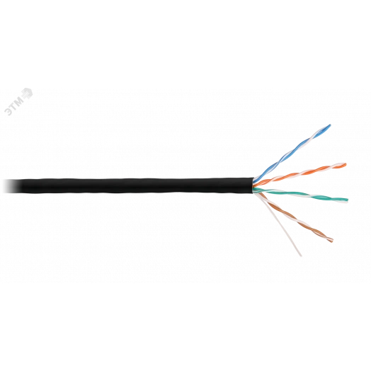 Кабель U/UTP 4 пары, Кат.5e, одножильный, медный, 0,50мм, внутренний, LSZH, синий, 305м