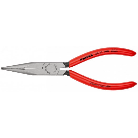 Длинногубцы плоскокруглые рифлённые губки 50 мм L-160 мм чёрные обливные рукоятки