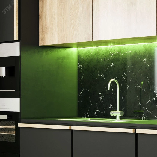 Лента светодиодная LED 2835/60-SMD 4,8 Вт/м 210 Лм/м зеленый IP20 12 В DC 8 мм (блистер 5 м) Black Gauss