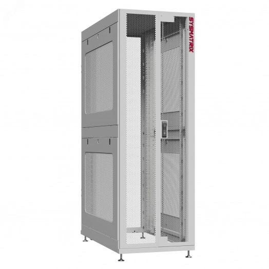 Шкаф серверный 42U 600х1200 передняя дверь: двустворчатая перфорированная IP20. задняя дверь: без. боковые панели: перфорированные. цвет: серый RAL7035 