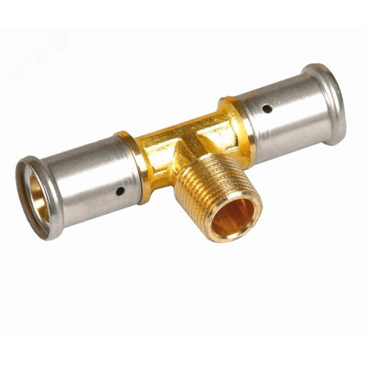 Тройник пресс 32x1'НРх32 переходной, латунь