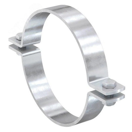 Хомут для неподвижной опоры без изоляции 20 (490-525), 40х4,0 мм, гальван. цинк