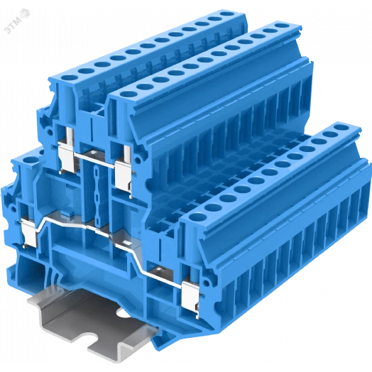 Клемма TU 2-уровневая винтовая, сечение 4 мм. кв., синяя
