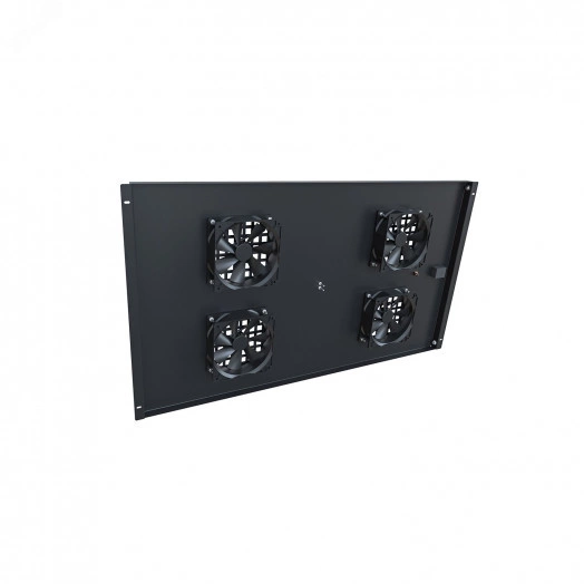 Модуль вентиляторный потолочный для шкафов серии R глубиной 1000мм на 4 элемента потолочный без термостата, черный RAL 9005