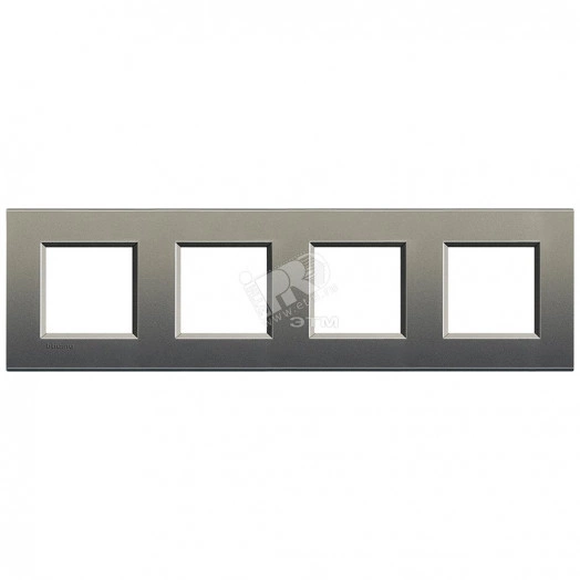 LivingLight Рамка прямоугольная 4 поста Серый шелк