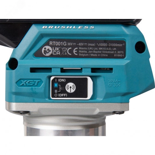 Фрезер кромочный аккумуляторный бесщеточный 40В, 10000-31000 обм, цанга 6-8мм, глубина 0-40 мм, кейс MakPac тип 4 (без АКБ и ЗУ)