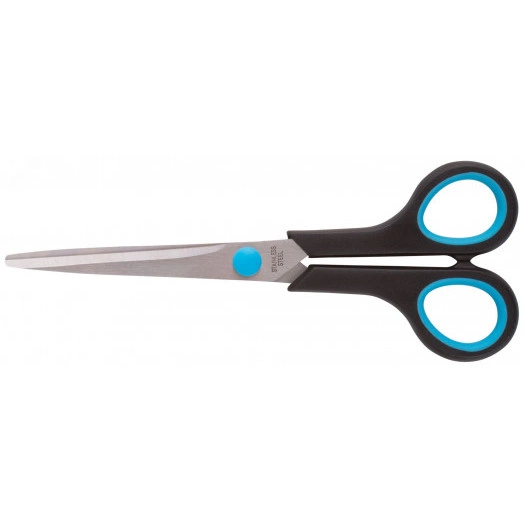 Ножницы бытовые нержавеющие, прорезиненные ручки, толщина лезвия 1.8 мм, 175 мм