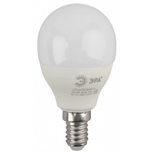 Лампа светодиодная LEDP45-9W-860-E14(диод,шар,9Вт,хол,E14)