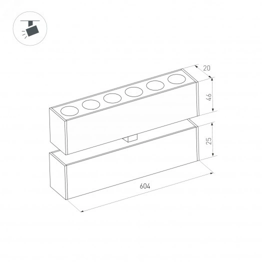 Светильник MAG-DOTS-FOLD-25-S600-18W Warm3000 (BK, 30 deg, 24V) (, IP20 Металл, 3 года)