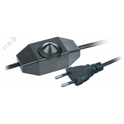 Шнур NPS-FS02-170-2x0.5-BL 1.7м с дим.выкл.чер.Nav