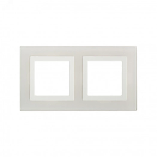 Рамка из натурального стекла, ''Avanti'', белая, 4 модуля