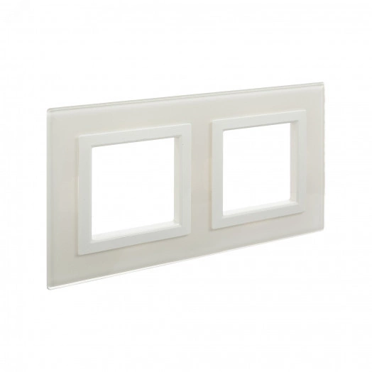 Рамка из натурального стекла, ''Avanti'', белая, 4 модуля